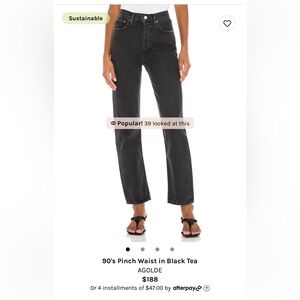 Agolde 90’s pinch waist jeans in Black Tea
